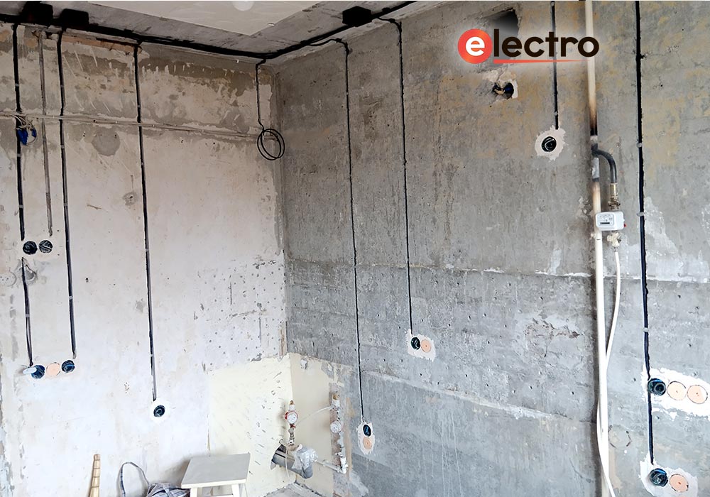 Замена электропроводки в кухне "Северодвинка"