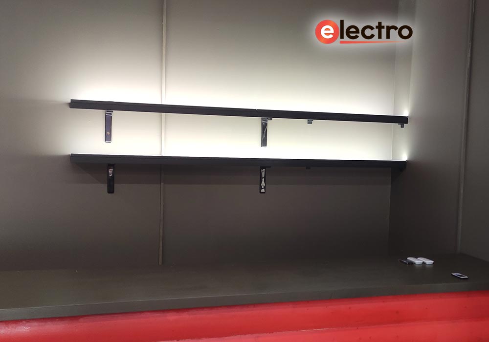 Монтаж и подключение светодиодной подсветка полок