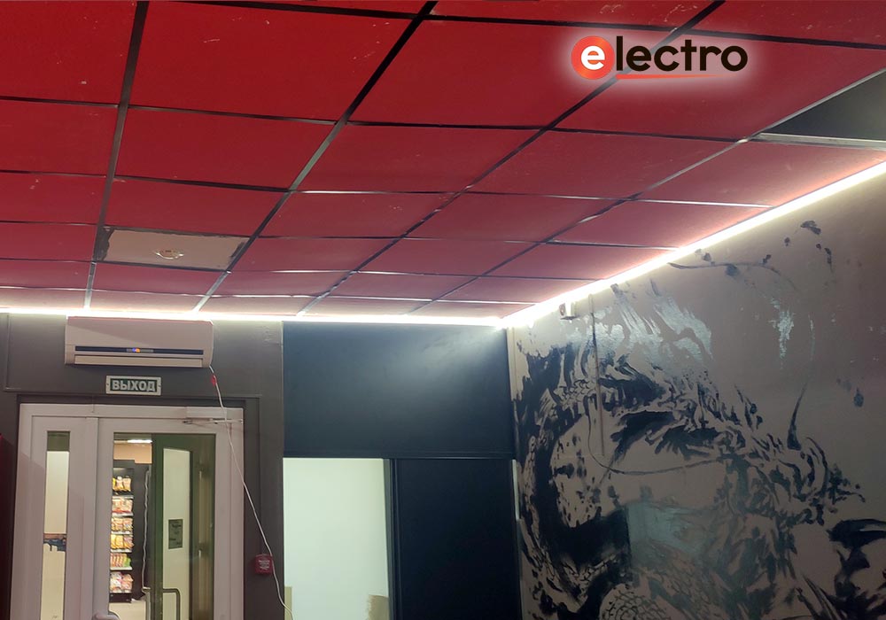 Монтаж светодиодной подсветки потолка