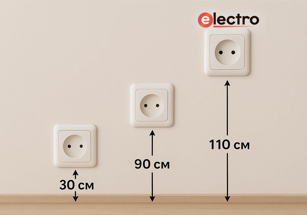 На какой высоте ставить розетки в жилых комнатах?