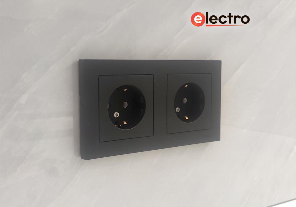 Подключение розеток Schneider Electric серии Atlas Design в черном исполнении